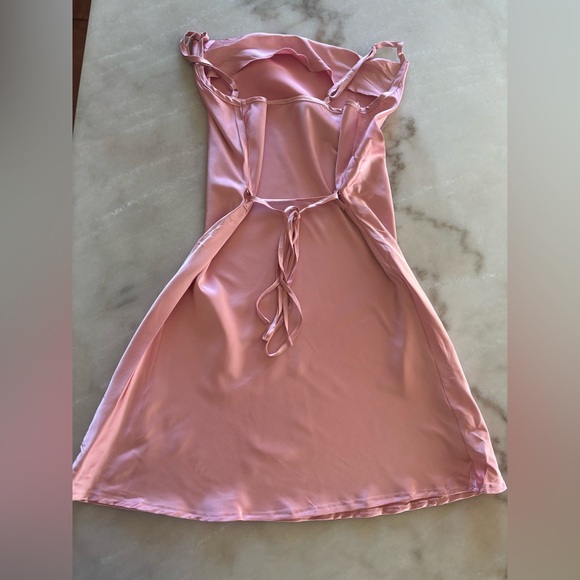 Pink Satin Slip Dress - Picture 2 of 3